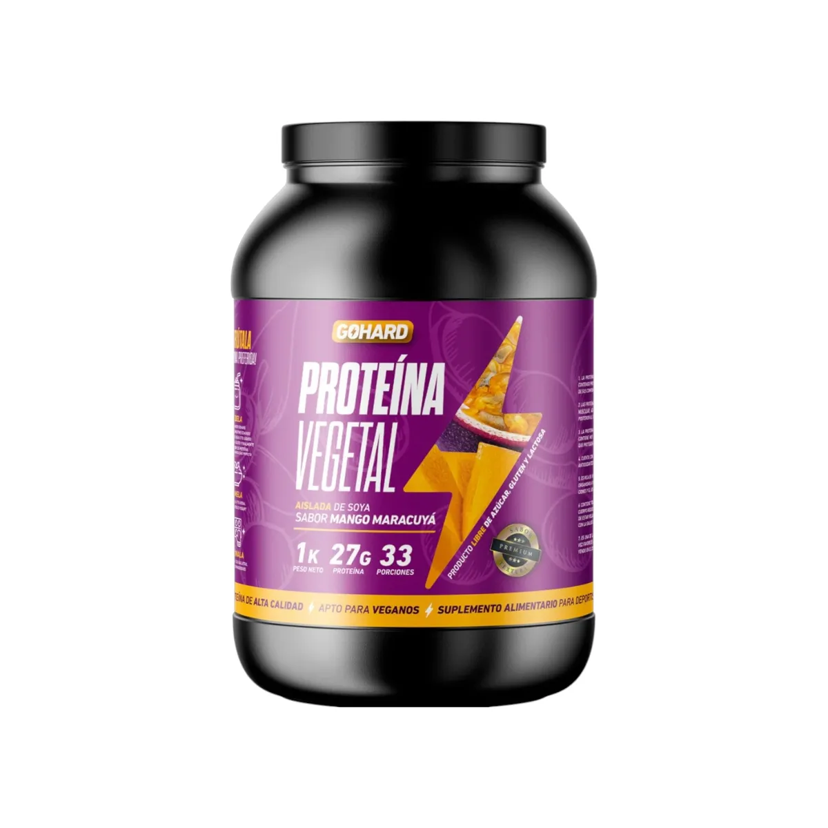 GOHARD - PROTEINA VEGETAL 33 SERVICIOS MANGO MARACUYA - GOHARD
