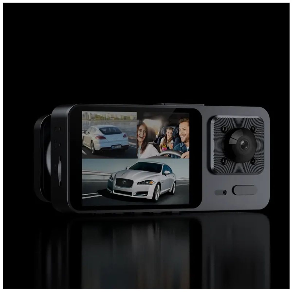 GENERICO - Dash Cam 3 Lentes Full HD Sensor de Impacto y Modo Estacionamiento 24 Horas Visión Nocturna