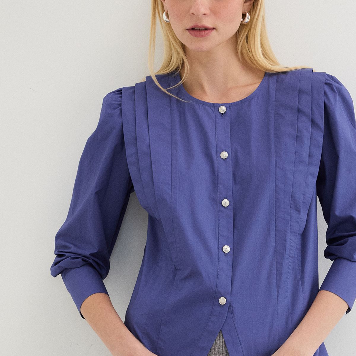 ASH - Blusa Manga Larga Azulino Mujer Ash