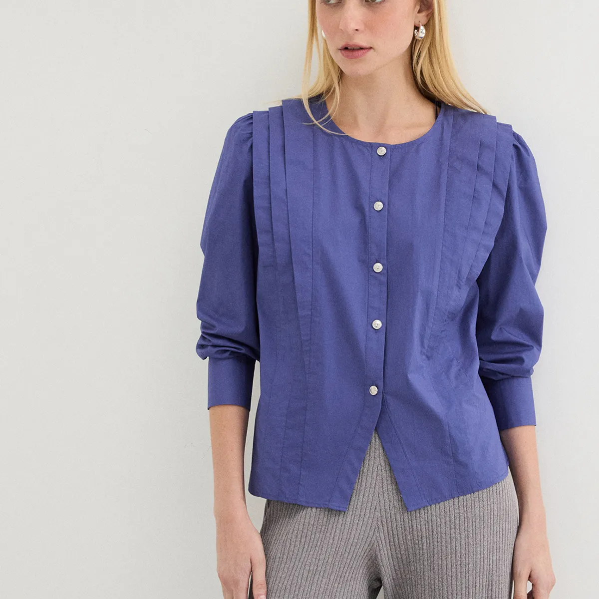 ASH - Blusa Manga Larga Azulino Mujer Ash