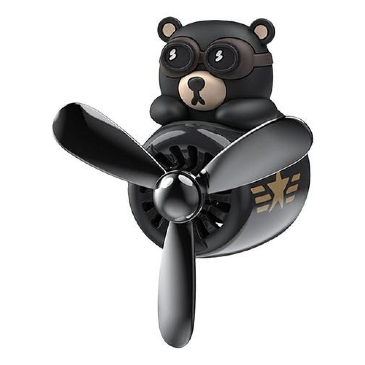 GENERICO - Difusor Aromatizador De Aire Para Auto Bear Pilot Oso Piloto - Negro.
