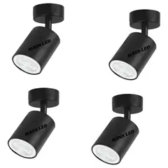 WANT - Pack X 4 Foco Dirigible Porta Ampolleta Gu10 Luz Cálida