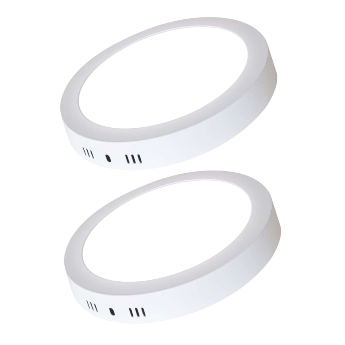WANT - 2 Focos Panel Led 24W Redondo Sobrepuesto 300mm Eco Luz Fría