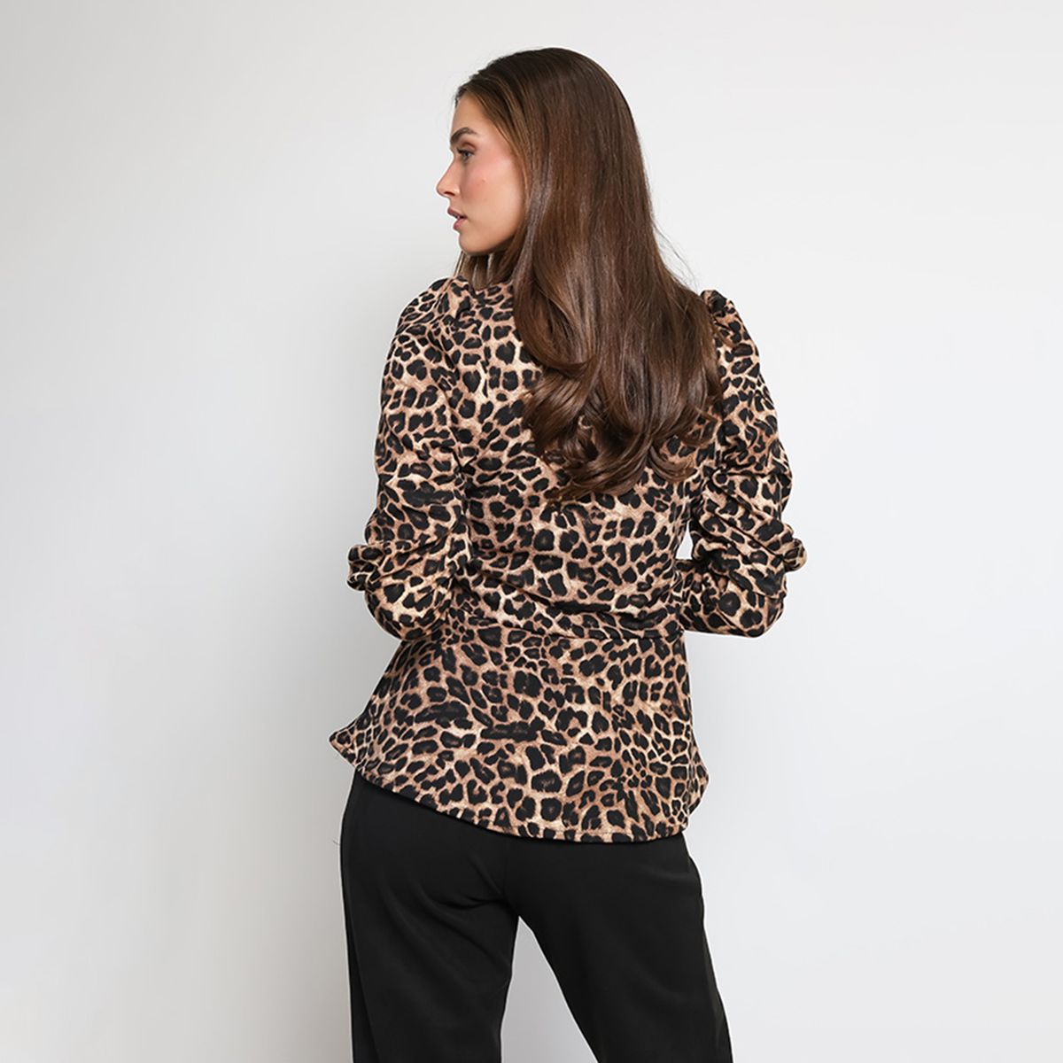 NATALIA SEGUEL - Polera Peplum Animal Print Natalia Seguel