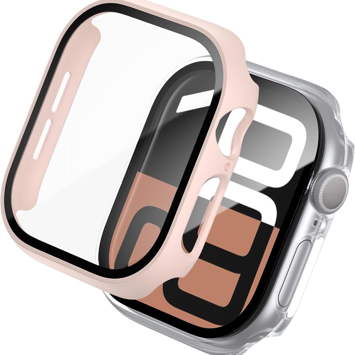GENERICO - Protector Para Apple Watch 42mm Serie 10 Rosa Palo.