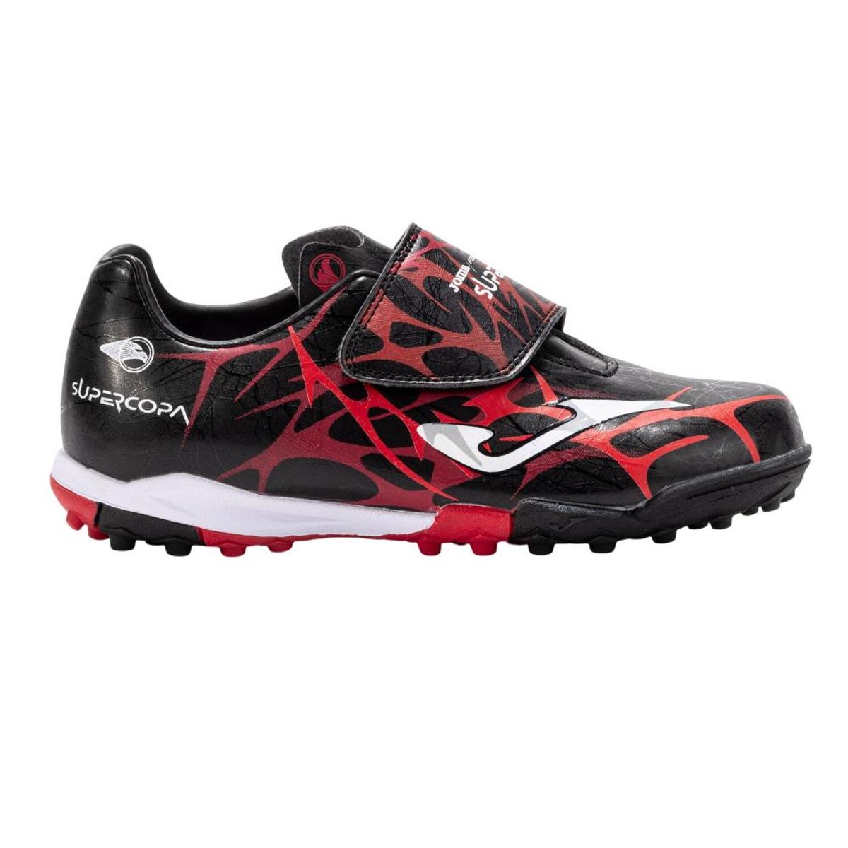 JOMA - Zapatilla Futbol Turf Kids Supercopa Jr Negro Rojo Joma