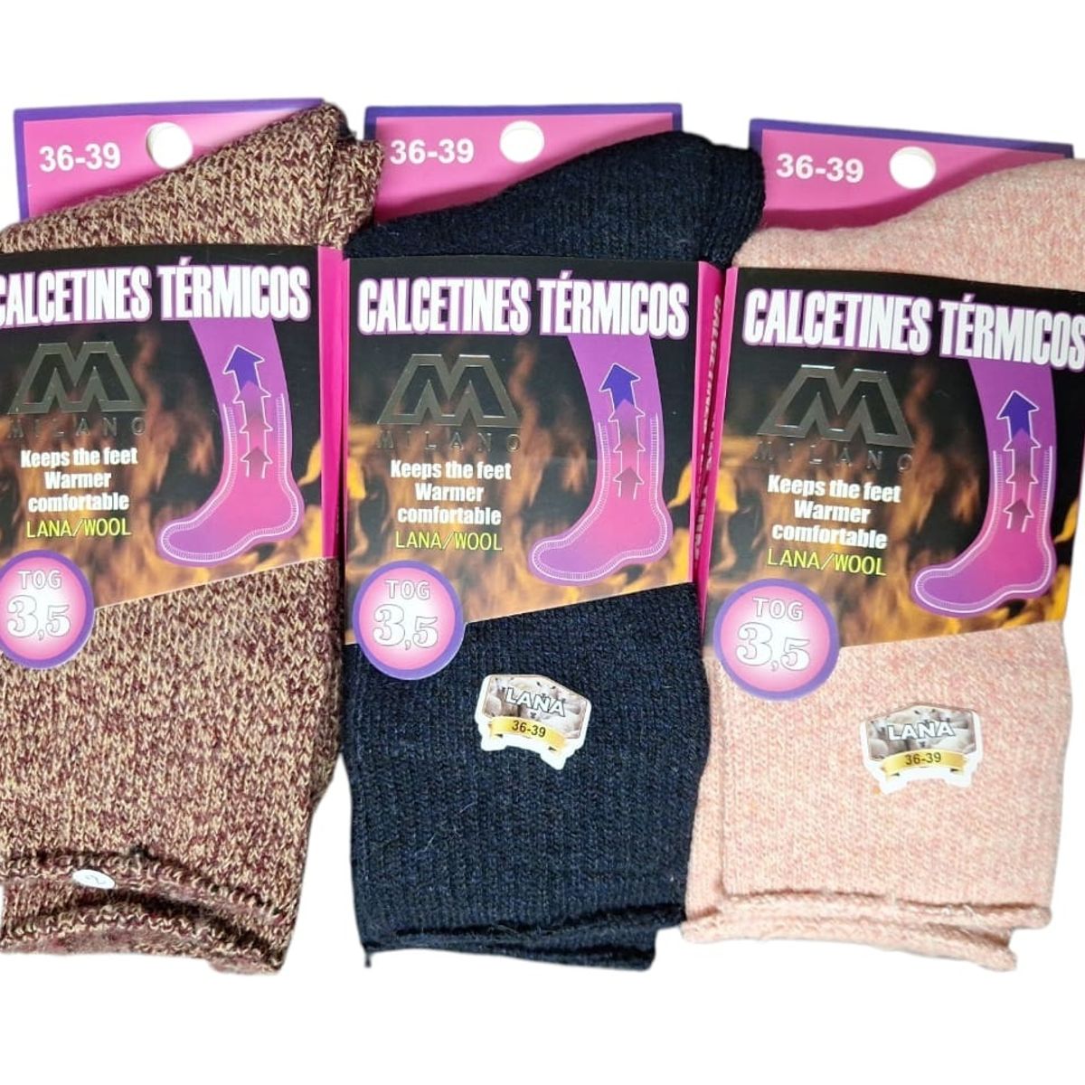 GARSIL - x3 Calcetines Ultra Termicos Gruesos De Lana Para Mujer