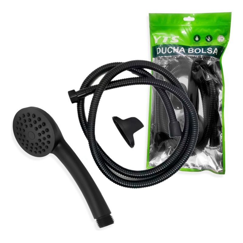 GENERICO - Soporte De Ducha Color Negro Mate Negro Flexibe Soporte