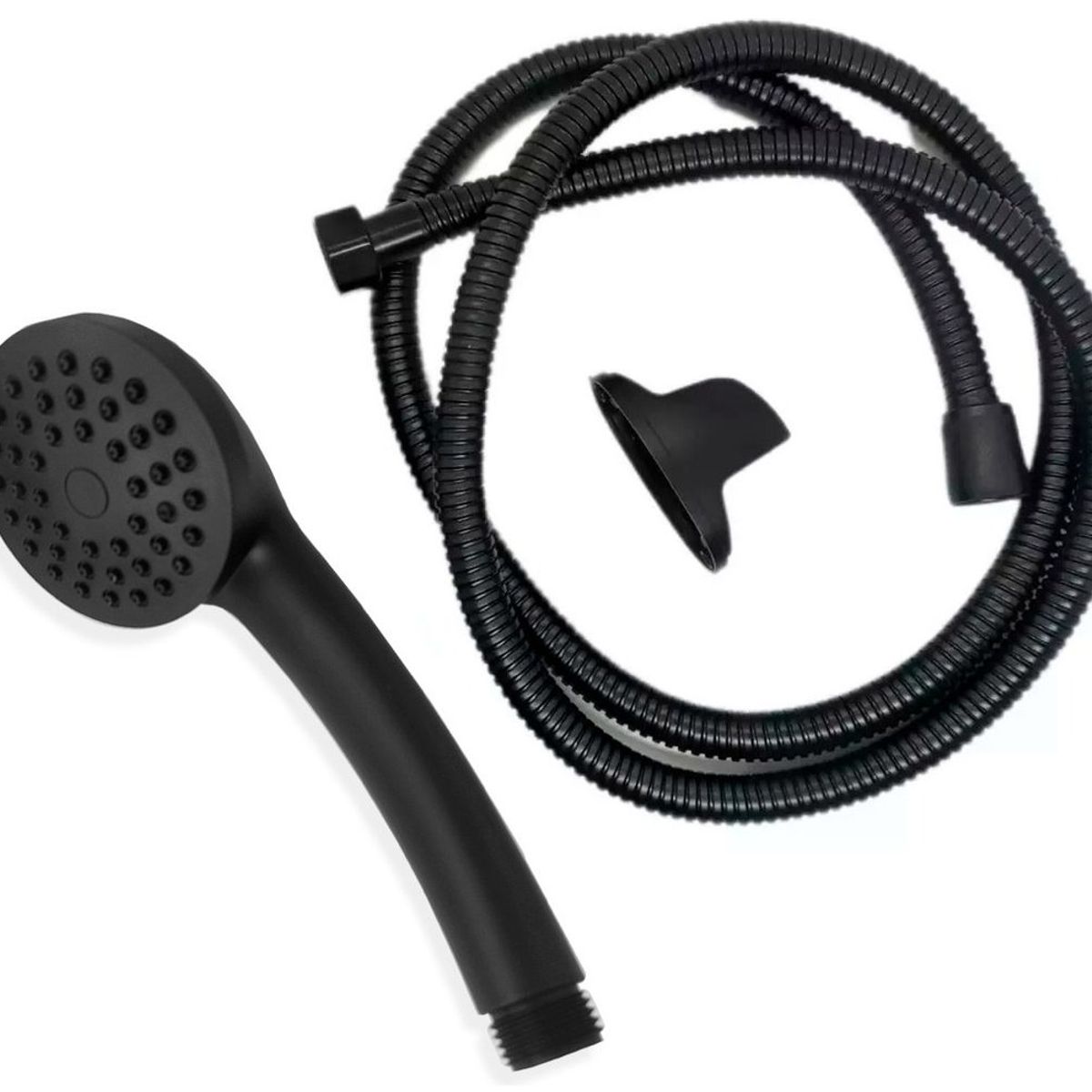 GENERICO - Soporte De Ducha Color Negro Mate Negro Flexibe Soporte