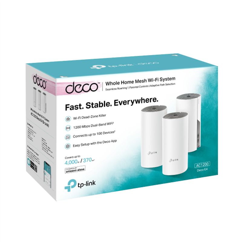 TP LINK - Router Wifi Tp-link Mesh Deco E4 Ac1200 3 Unidades.