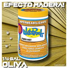 WETPROOF - BARNIZ FIBROCEMENTO SIDING IMPERMEABLE WET PROOF® FIBROWET OLIVA 1-4 G