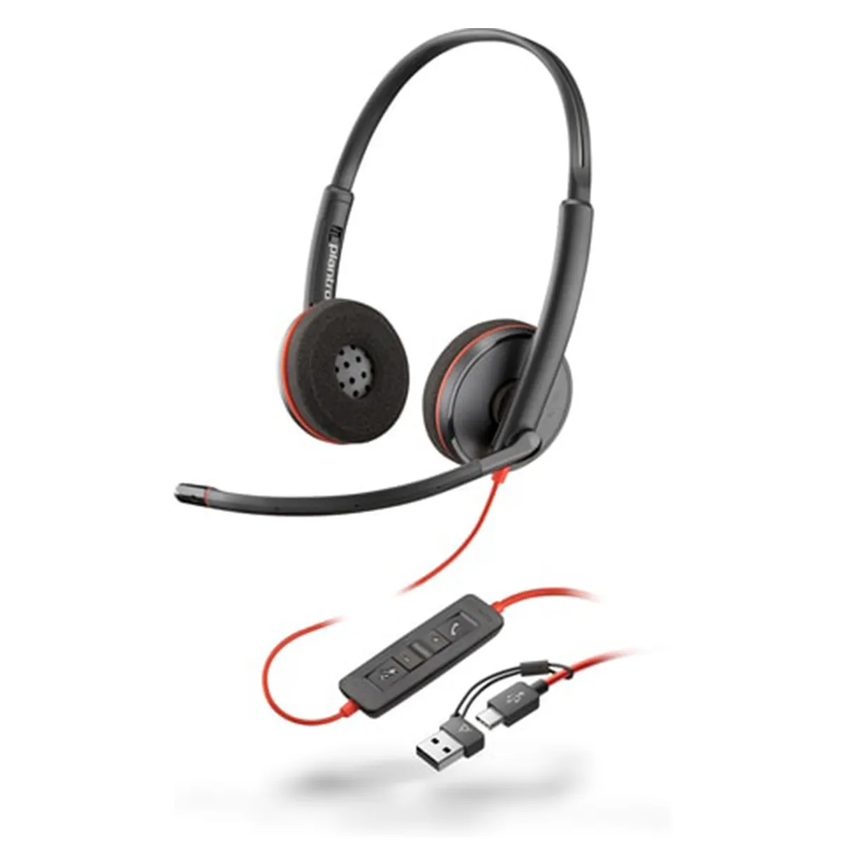 POLY - Audífonos Poly Blackwire 3220 + Adaptador USB-C/A