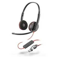 POLY - Audífonos Blackwire 3220 + Adaptador USB-C/A