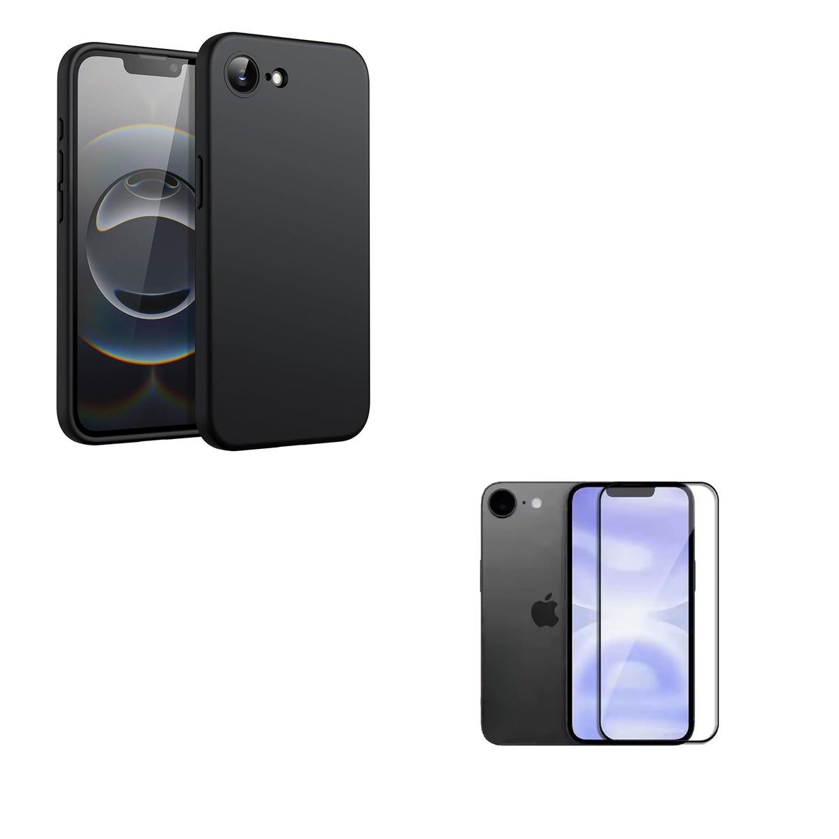 GENERICO - Carcasa Lamina de Vidrio Compatible Con iPhone 16e Negro