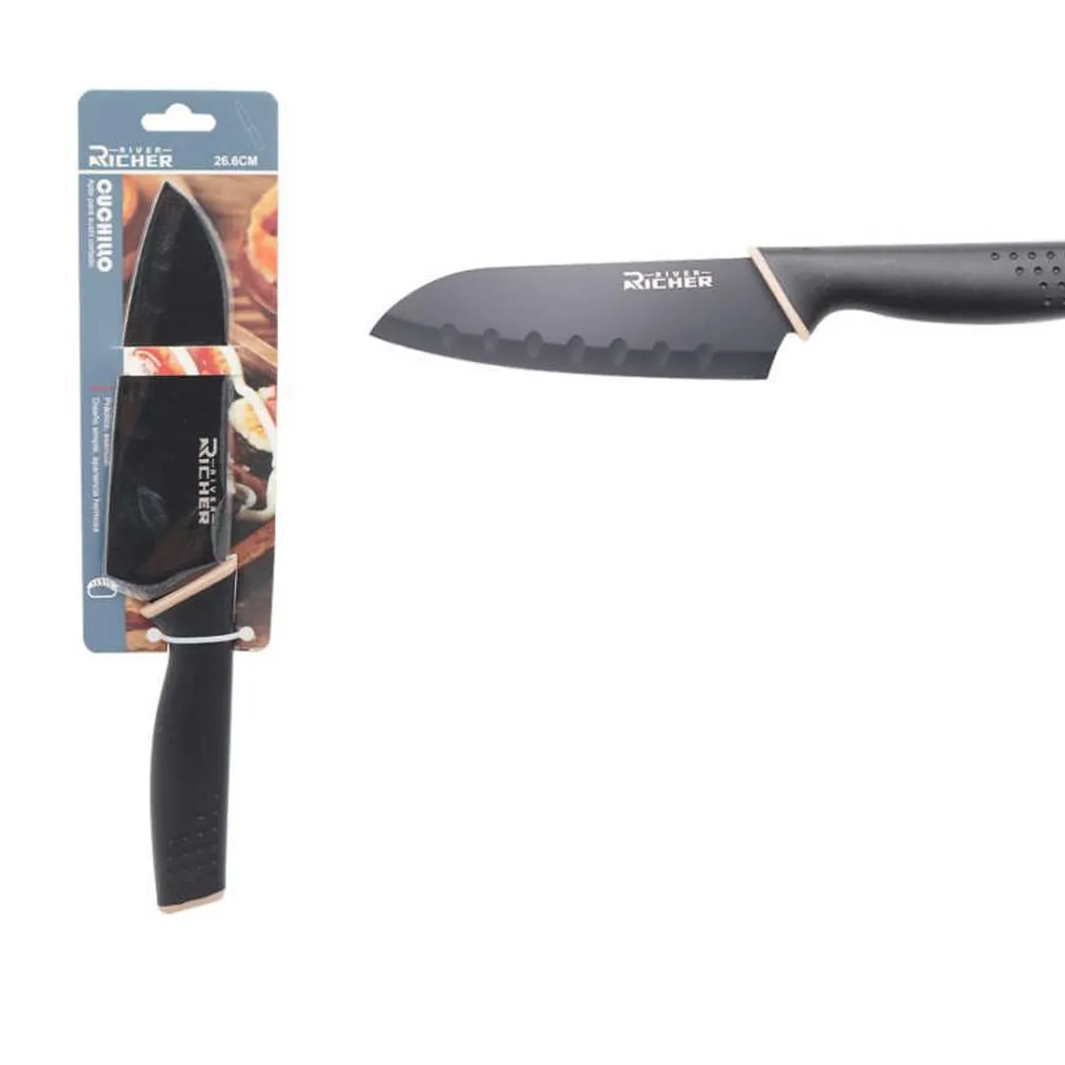 GENERICO - Cuchillo Cocinero Negro 6 "