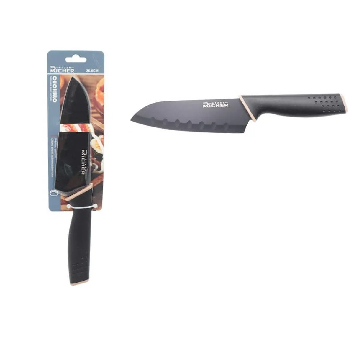 GENERICO - Cuchillo Cocinero Negro 6 "