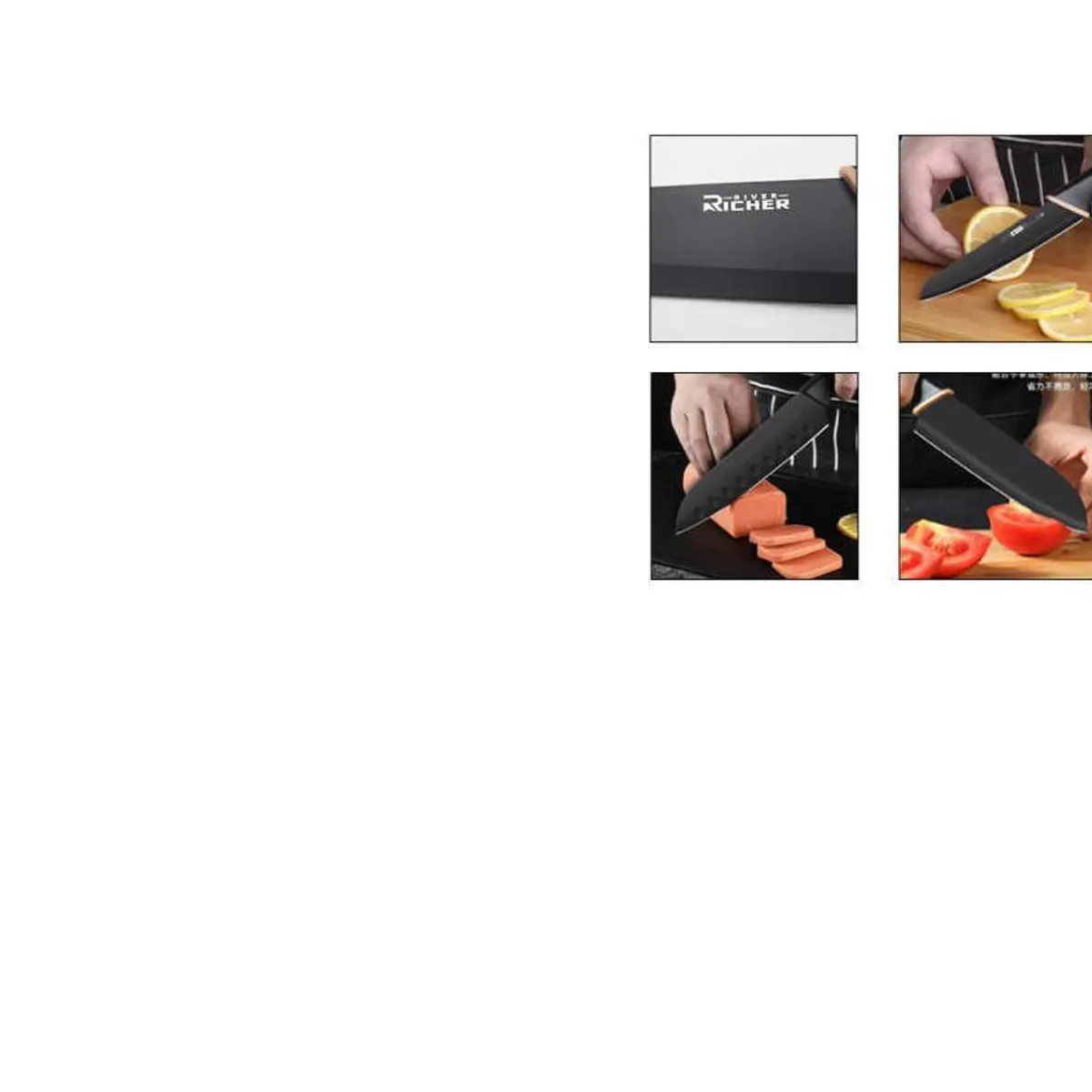 GENERICO - Cuchillo Cocinero Negro 6 "