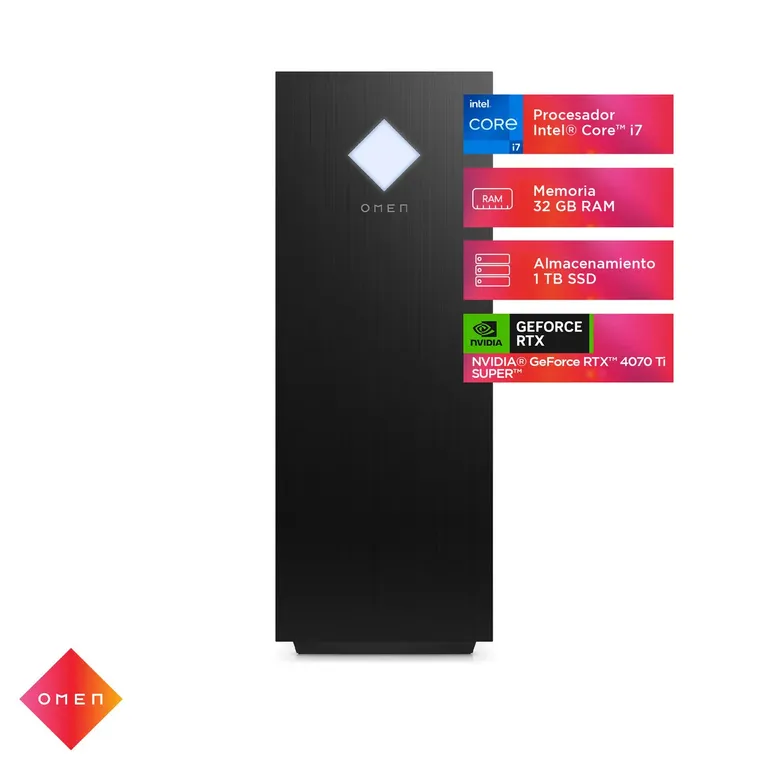 Desktop HP Gamer Omen GT15-2002la Intel Core i7 32gb Ram 1tb Ssd RTX4070 Ti SUPER 16gb Windows 11 Home