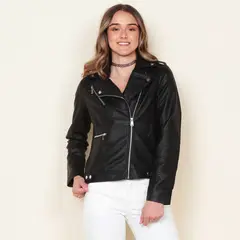 WADOS - CHAQUETA MANGA LARGA CUERO ECOLOGICO CON CIERRE