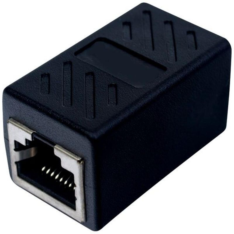 GEN - Copla Adaptador Extension Cable Rj45 Cat6 Oficina Casa - Negro