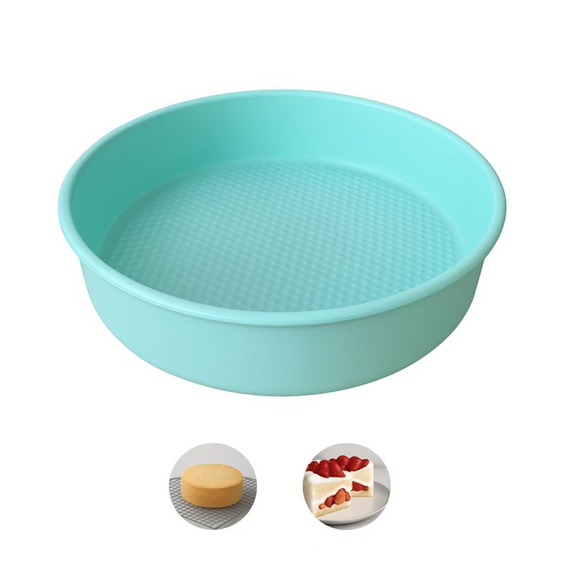 GENERICO - Molde De Silicona Redondo Turquesa Para Tortas Y Queques 26cm