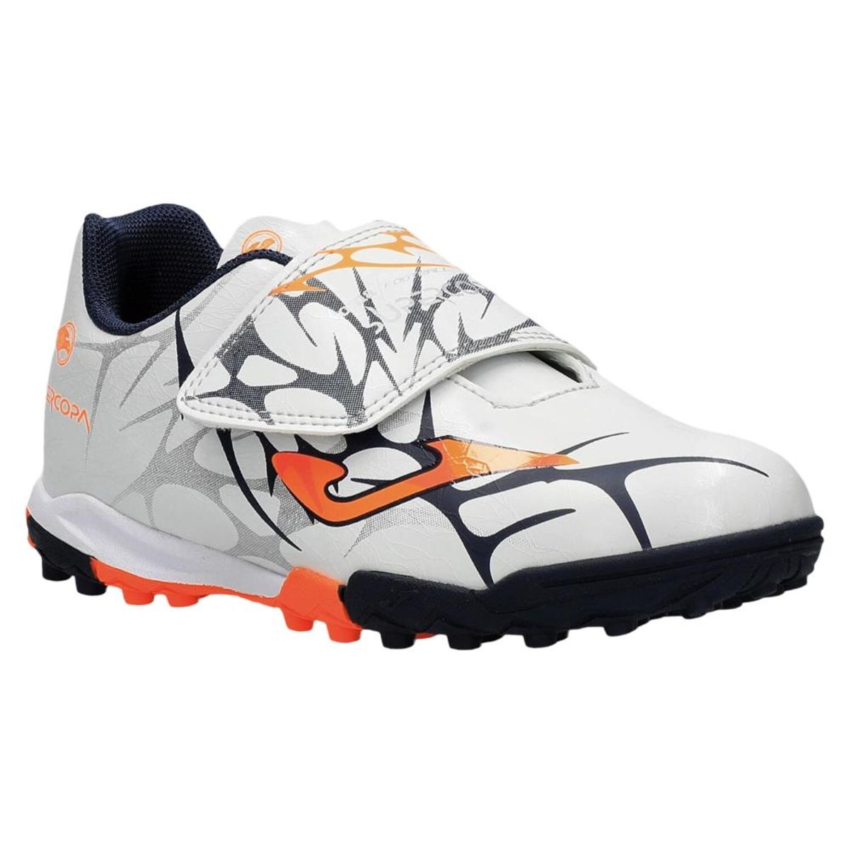 JOMA - Zapatilla Futbol Turf Kids Supercopa Jr Blanco Naranjo Joma
