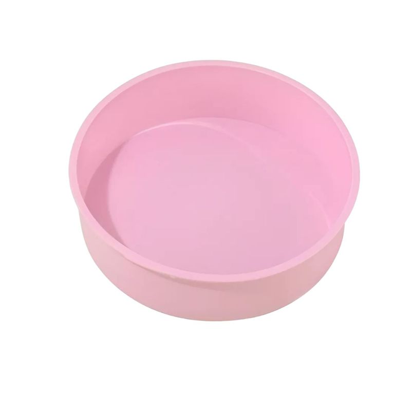 GENERICO - Molde De Silicona Redondo Rosado Para Tortas Y Queques 24cm