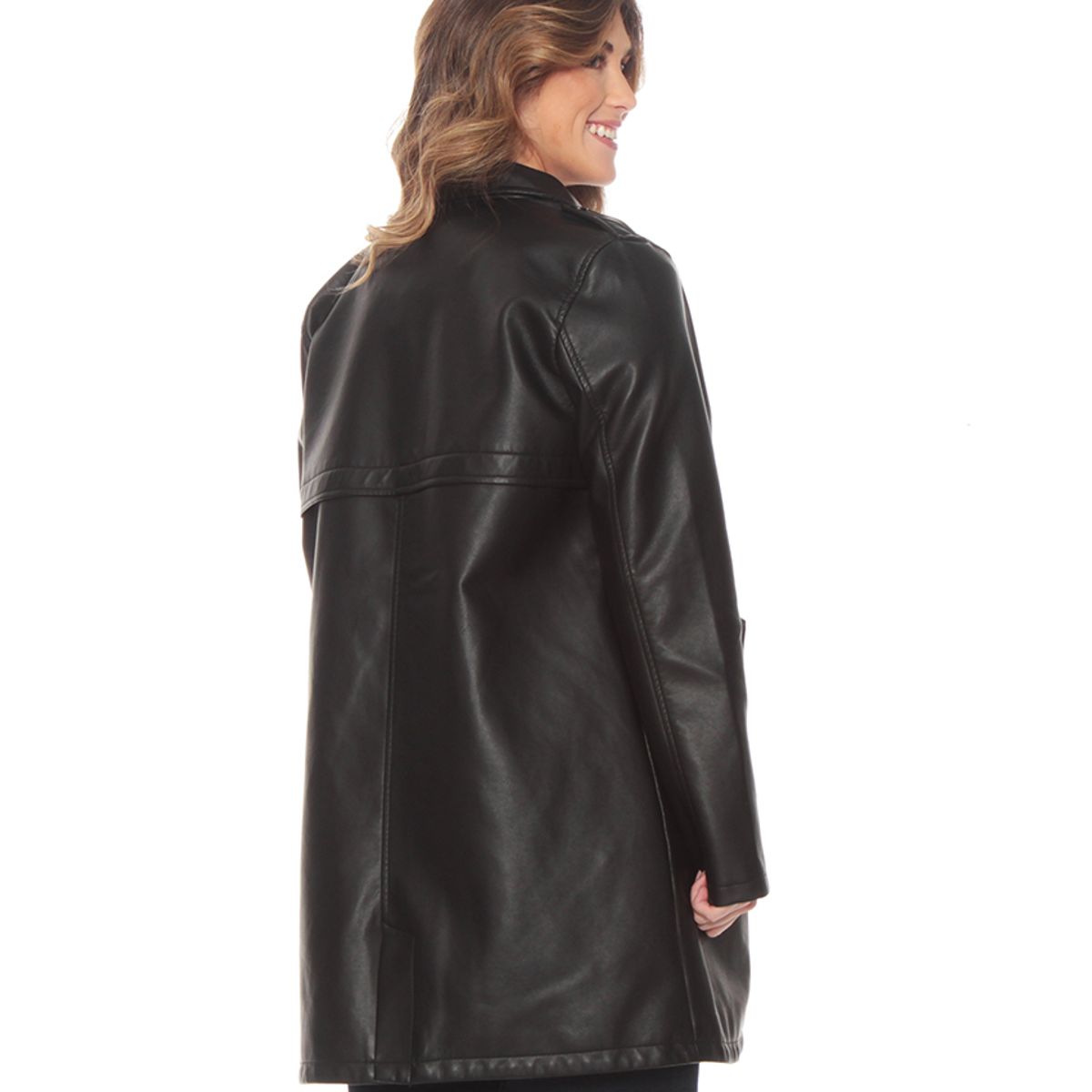 WADOS - CHAQUETA MANGA LARGA CUERO ECOLOGICO CON BOLSILLO