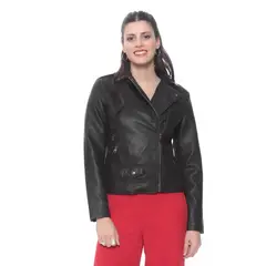 WADOS - CHAQUETA MANGA LARGA CUERO ECOLOGICO CON CIERRES