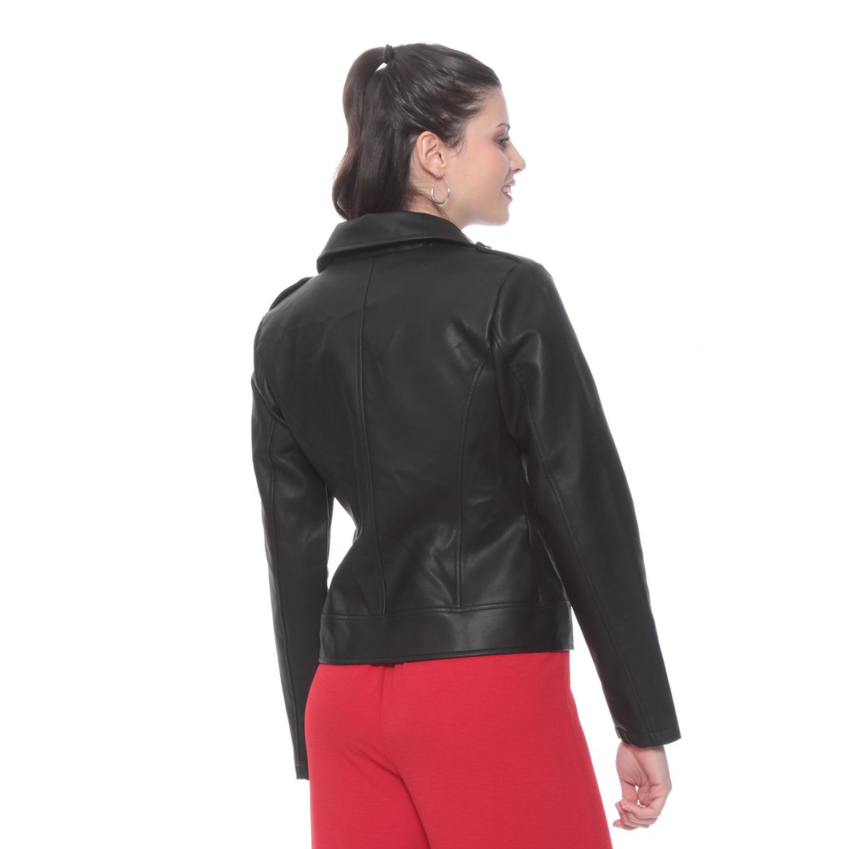 WADOS - CHAQUETA MANGA LARGA CUERO ECOLOGICO CON CIERRES