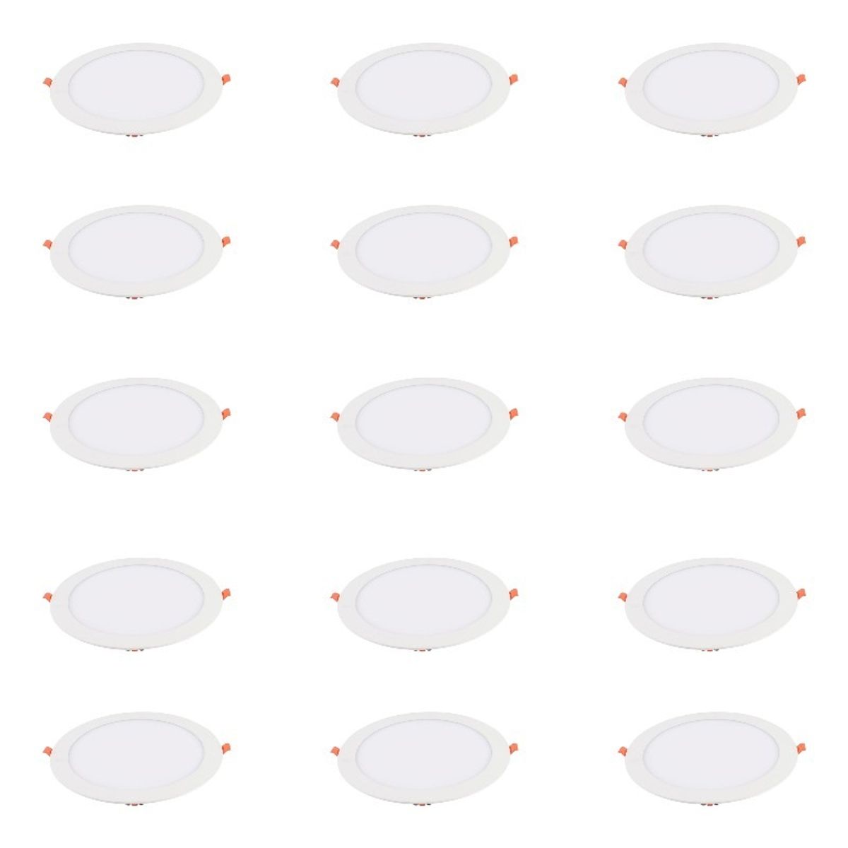 GENERICO - 15 Focos Panel Led 3W Redondo Embutido 220V Luz Neutra