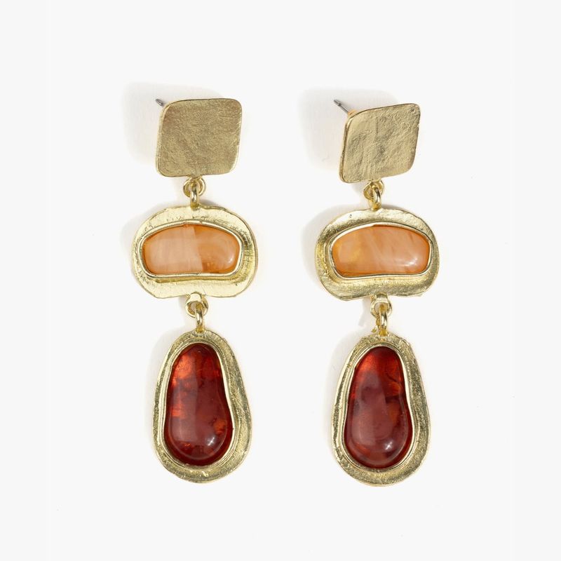 LOUNGE - Aros Mujer Piedras Doble Color