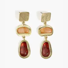 LOUNGE - Aros Mujer Piedras Doble Color