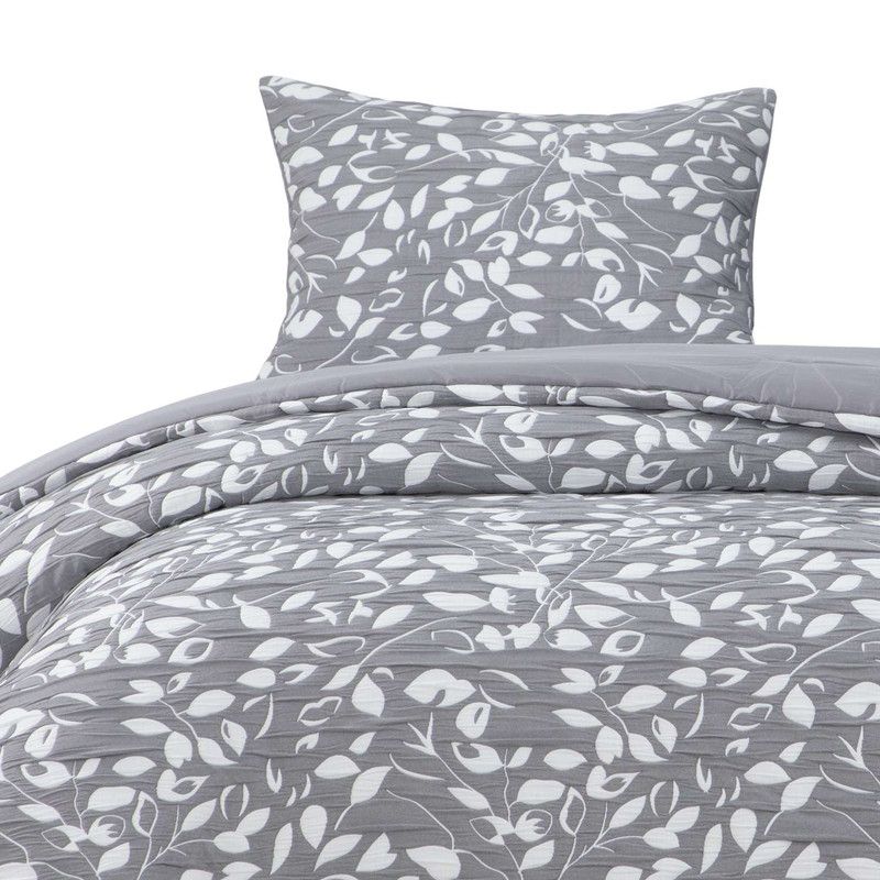 HEBRA - Cobertor Jacquard 15P Hojas Gris
