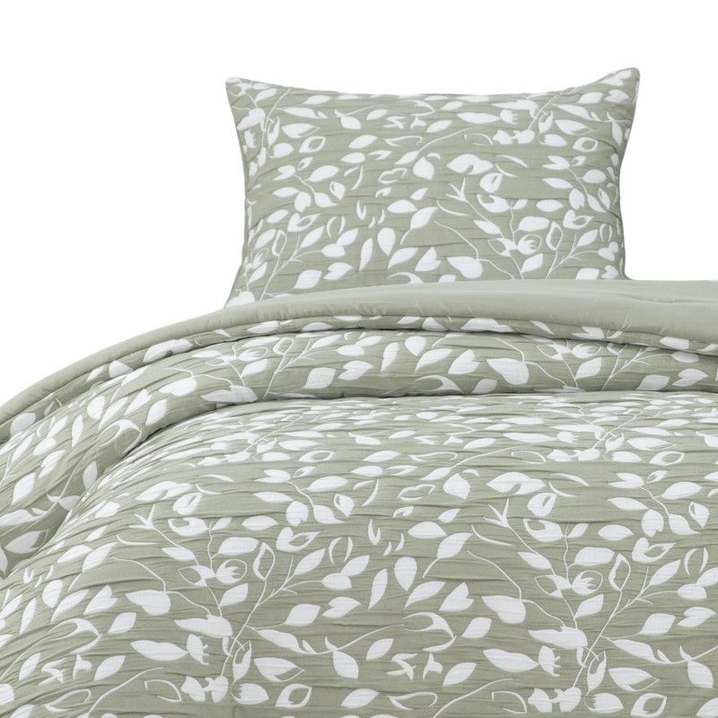 HEBRA - Cobertor Jacquard 15P Hojas Verde