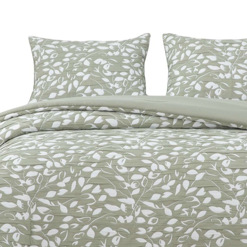 HEBRA - Cobertor Jacquard 2P Hojas Verde