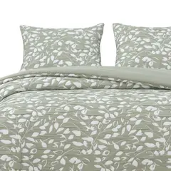 HEBRA - Cobertor Jacquard King Hojas Verde