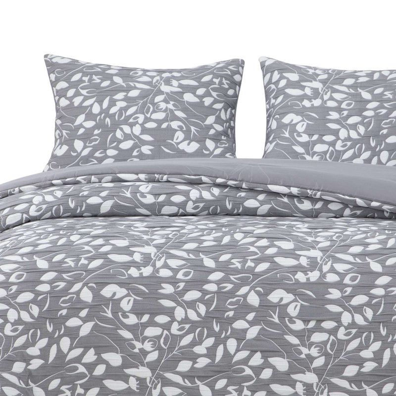HEBRA - Cobertor Jacquard Super King Hojas Gris