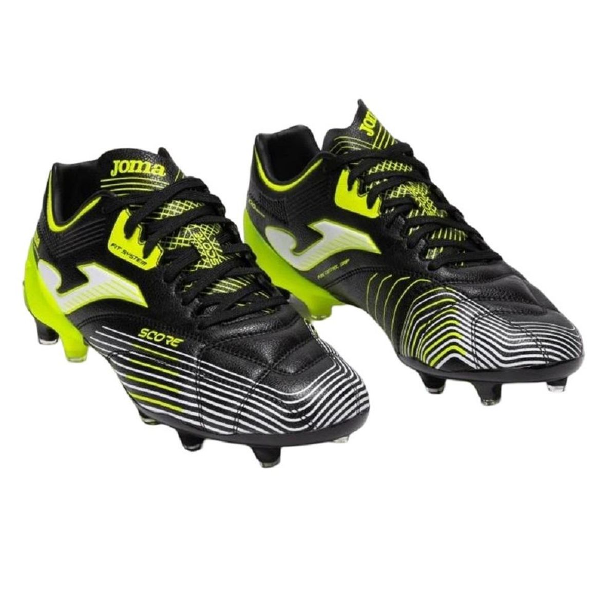 JOMA - Zapatilla Fútbol Fg Hombre Score Negro Flúor Joma