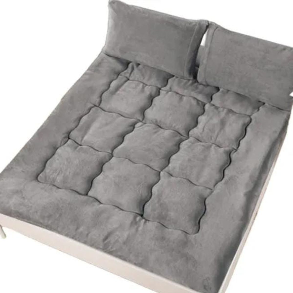 GENERICO - CUBRE COLCHON TIPO TOPPER GRUESO ACOLCHADO REVERSIBLE 2P