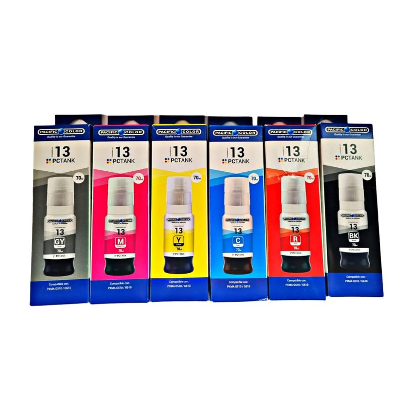 GENERICO - PACK 6 TINTAS GI-13 ALTERNATIVAS PARA CANON PIXMA G510 G610