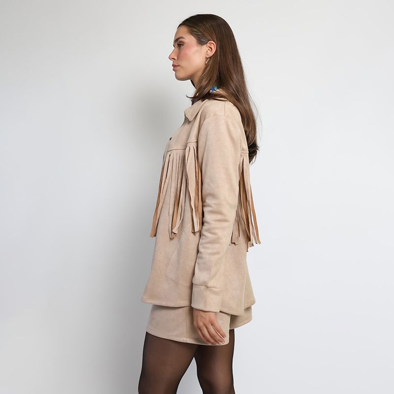 NATALIA SEGUEL - Chaqueta Flecos Rosa Natalia Seguel