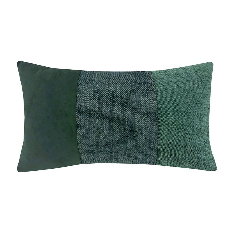 HEBRA - Cojin Patchwork  Rectangular Verde 30X50