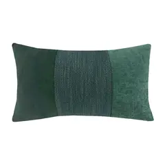 HEBRA - Cojin Patchwork Rectangular Verde 30X50