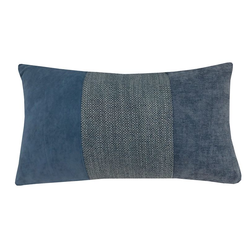 HEBRA - Cojin Patchwork  Rectangular Azul 30X50