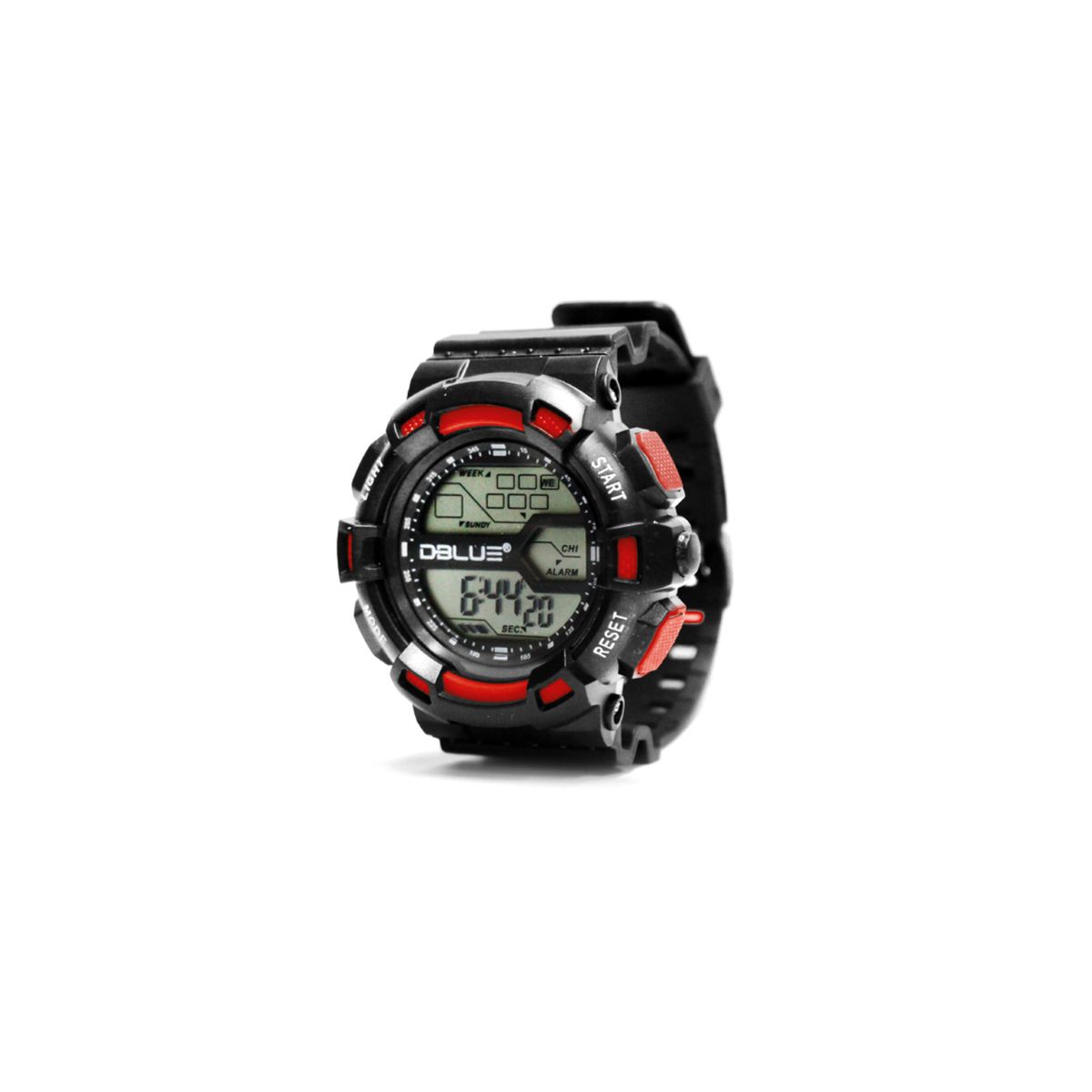 DBLUE - Reloj Deportivo Digital Sumergible 30mts Color Rojo - SC
