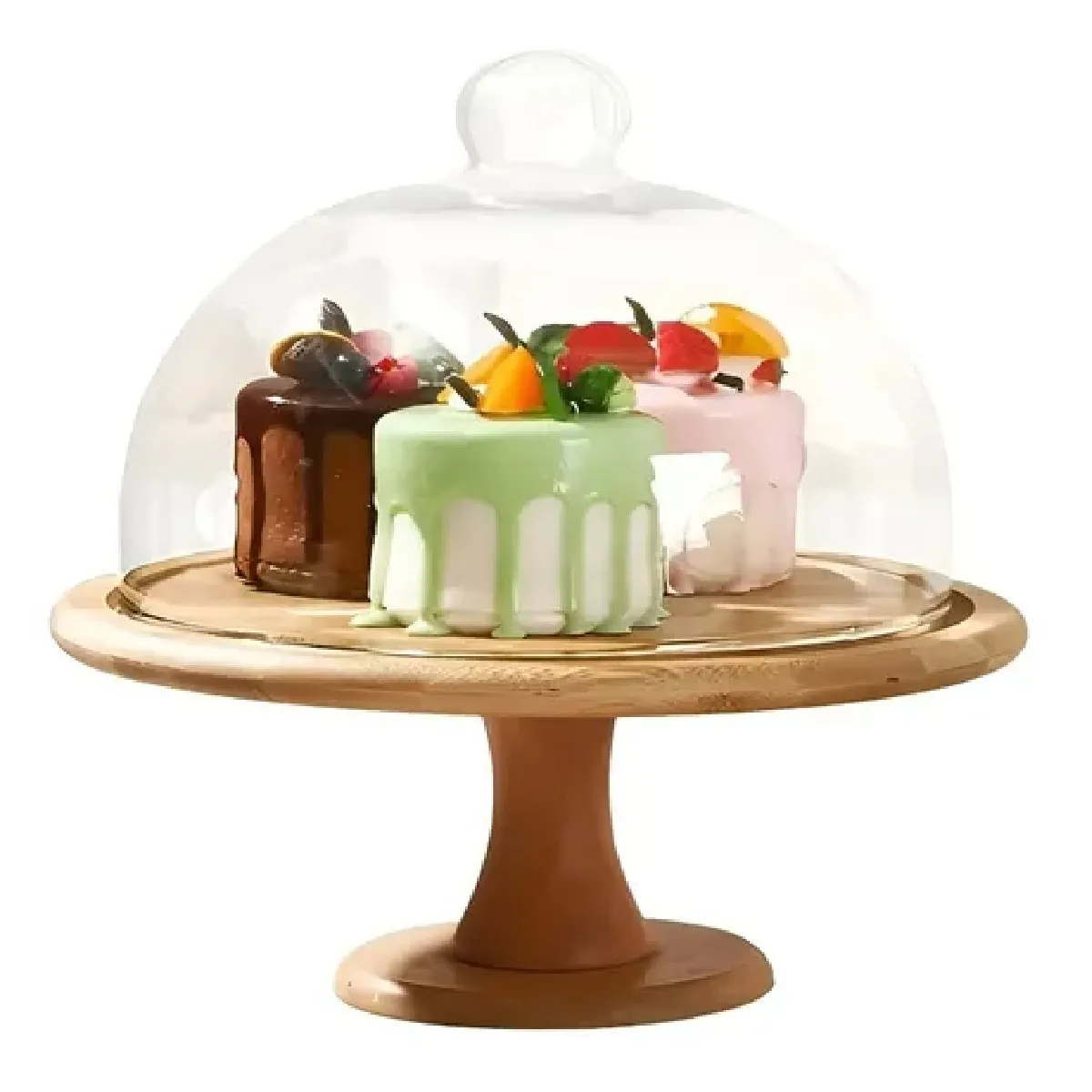 PASTELERIUSCL - Porta Tortas Base Para Cupcakes Alzadores Candy Bar 20cm Bandejas Alzador De Tortas Madera Circular