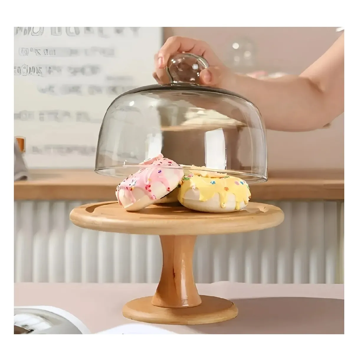 PASTELERIUSCL - Porta Tortas Base Para Cupcakes Alzadores Candy Bar 20cm Bandejas Alzador De Tortas Madera Circular