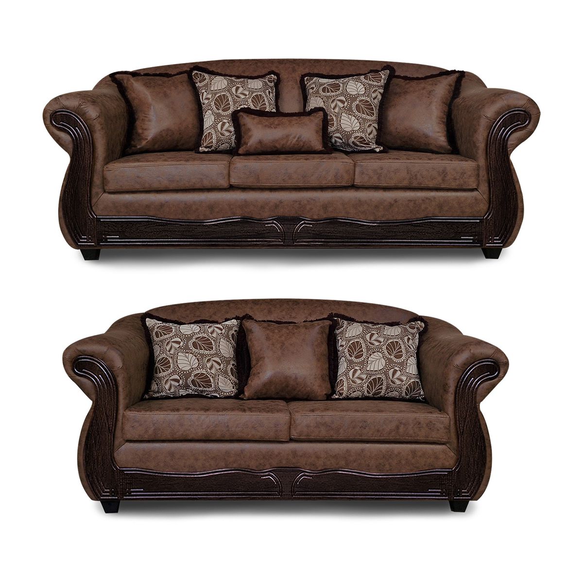 ADONIS LEUDH - Living 3+2 Estambul Envejecido Extra Grande Cafe Claro Con Pelitos