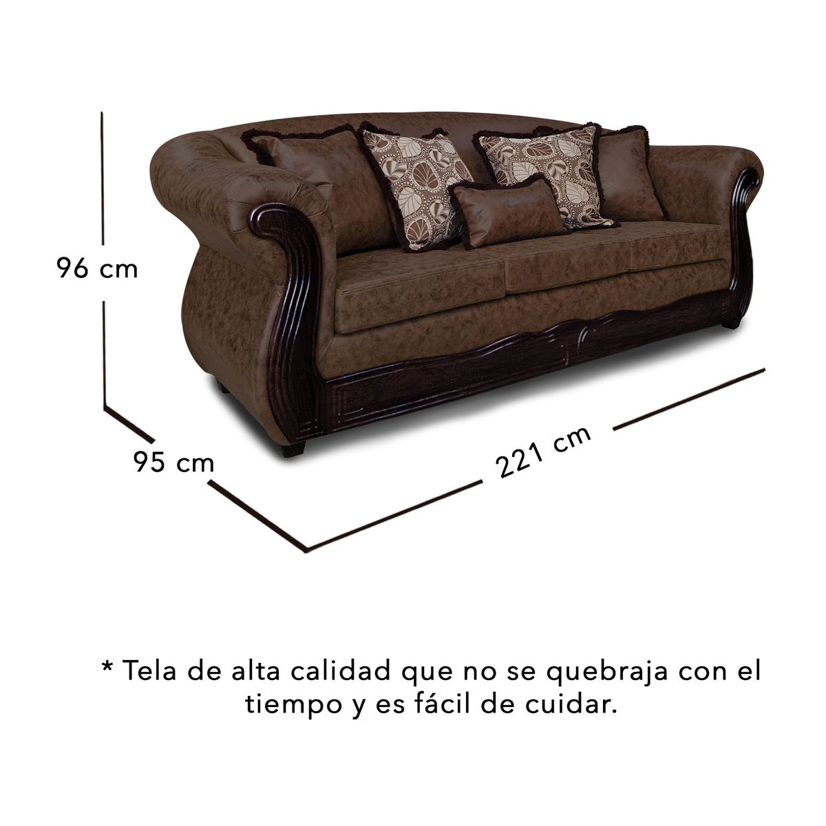 ADONIS LEUDH - Living 3+2 Estambul Envejecido Extra Grande Cafe Claro Con Pelitos